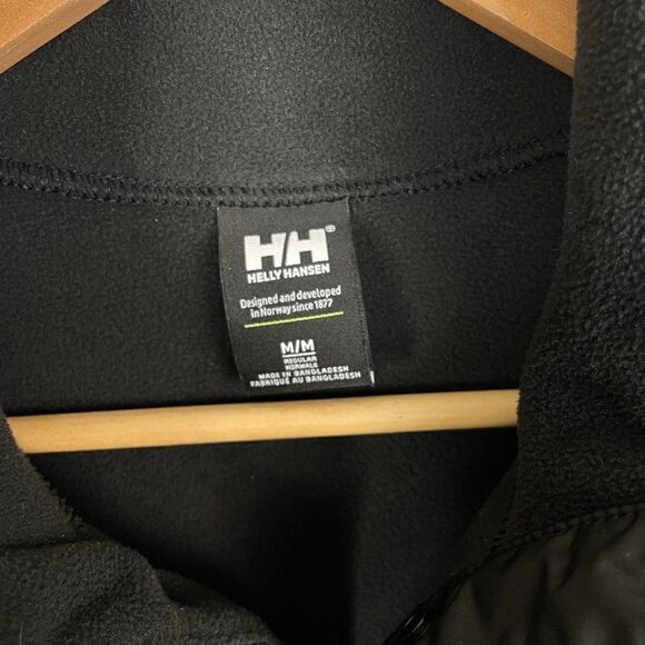 Helly Hansen  Pullover Fleece Sweater Henley Button Top  Black  Womens M - Picture 2 of 4